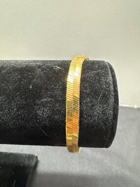 Premier Designs Gold-Tone Herringbone Chain Bracelet With Lobster Clasp And Engr